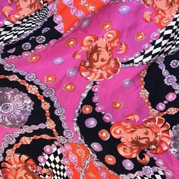 VINTAGE JEWEL CHECKERED GRAPHIC LIGHTWEIGHT UNIQUE MAXI SKIRT - Picture 3 of 9